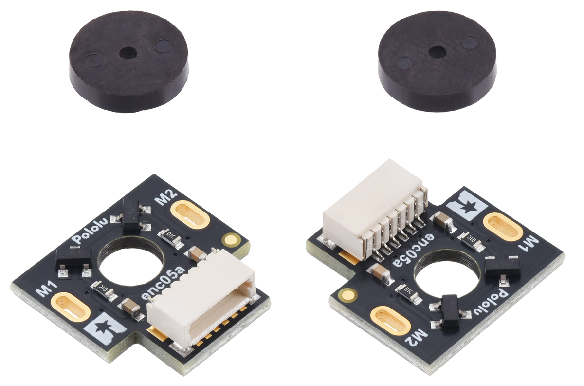 Magnetic Encoder Pair Kit with Side-Entry Connector for Mini Plastic Gearmotor, 12 CPR, 2.7-18V