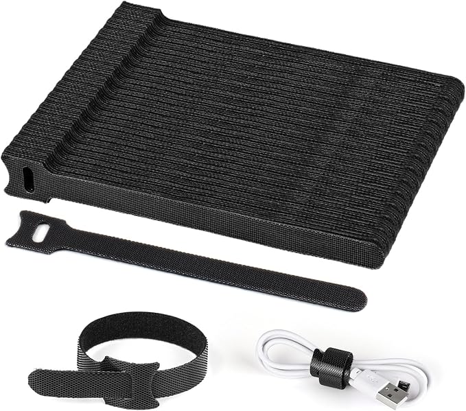 Set di 100 Fascette Cavi Riutilizzabili Regolabili
