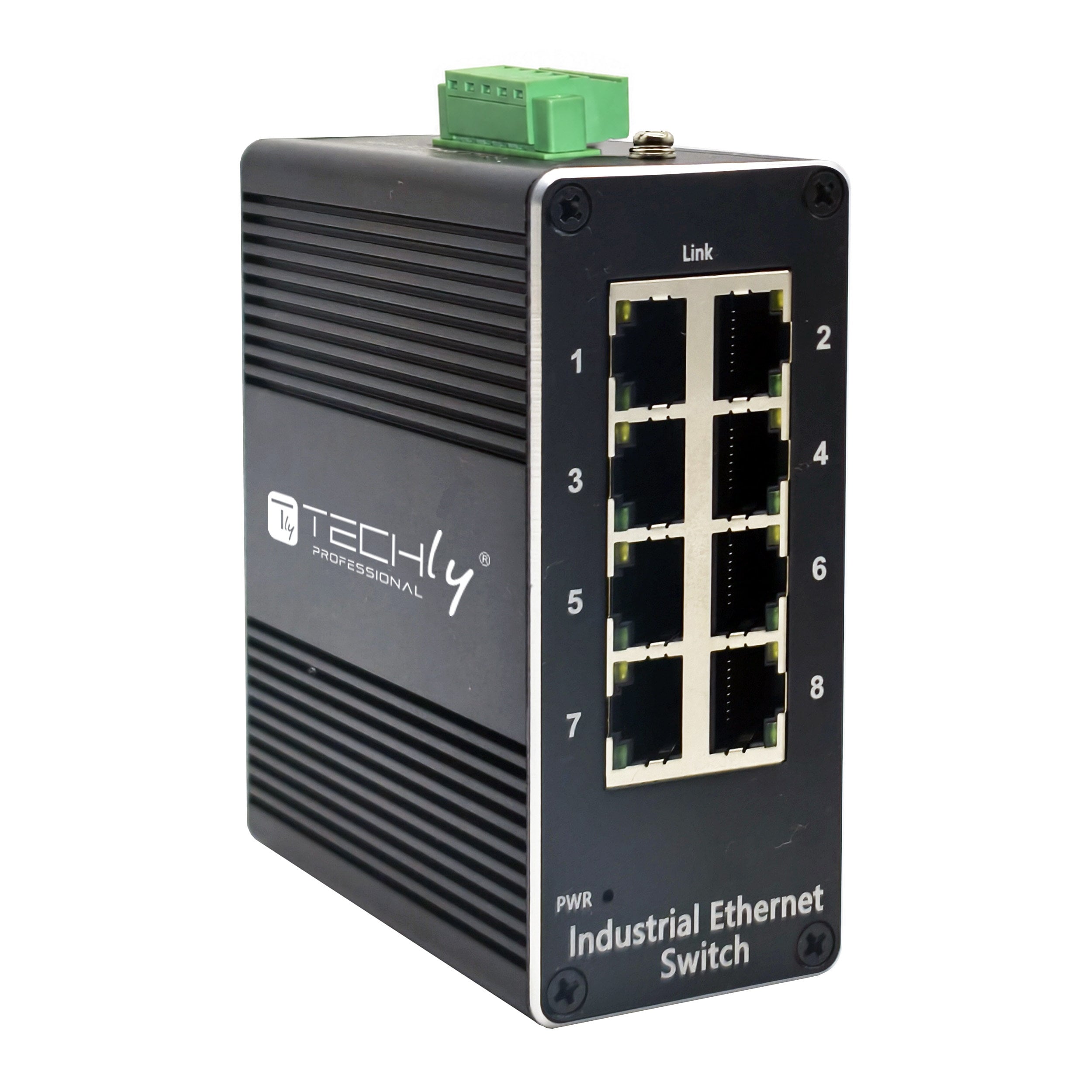 Convertitore Ethernet Industriale Gigabit 8 Porte RJ45 Non Gestito
