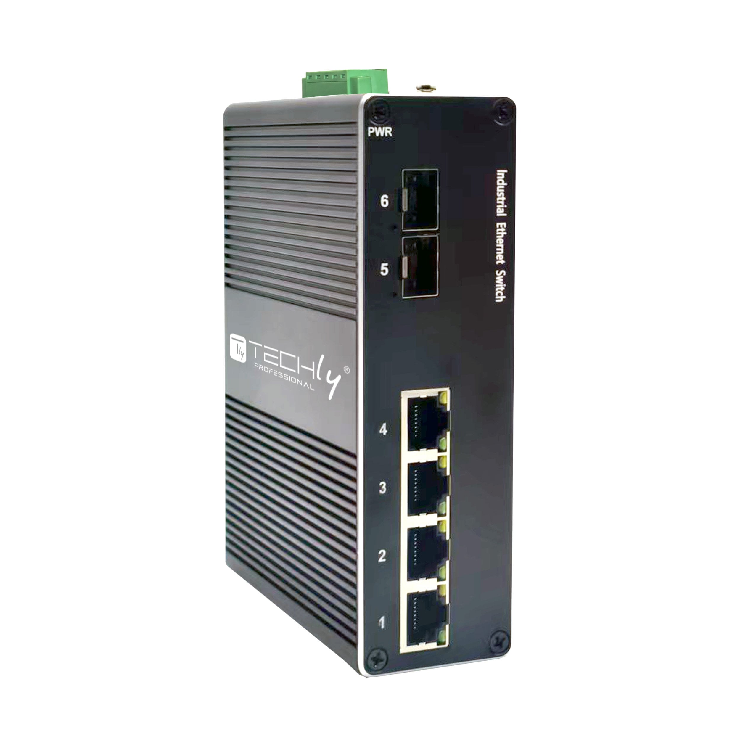 Convertitore Ethernet Industriale Gigabit 4 Porte RJ45 + 2 Porte SFP 2.5G Non Gestito