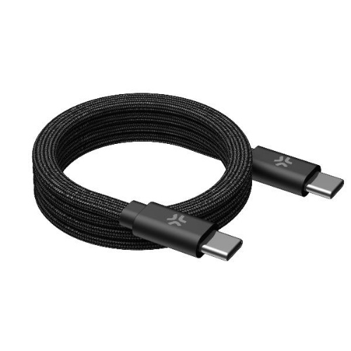 CELLY CAVO INTRECCIATO MAGNETICO USB-C MASCHIO MASCHIO MAX 60 W 2 MT NERO (SISTEMA MAGNETICO INTEGRATO PER RIAVVOLGERE IL CAVO)