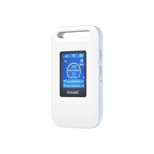 D-LINK DWR-933W ROUTER HOTSPOT MOBILE 4G LTE+ ADVANCED PORTATILE WI-FI 6 DUAL BAND AX600 DISPLAY 1.77 FINO A 64 DISPOSITIVI CONNESSI USB BIANCO