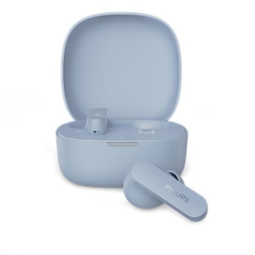 PHILIPS TAT2100 AURICOLARI TRUE WIRELESS BLUETOOTH PICCOLI 4 MICROFONI CANCELLAZIONE DEL RUMORE IPX4 CUSTODIA RICARICABILE TASCABILE AZZURRO