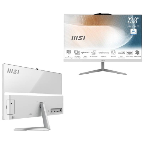 MSI MODERN AM242 1M-2280EU ALL IN ONE 23.8 INTEL CORE 5 120U RAM 16GB-SSD 512GB NVMe-INTEL GRAPHICS-WI-FI 6 + GIGABIT LAN-WEB CAM-WIN 11 PROF BIANCO (9S6-AE0722-2280)