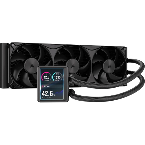 CORSAIR NAUTILUS II 360MM RS LCD CPU LIQUID COOLER DISSIPATORE A LIQUIDO DISPLAY IPS LCD 3.5 AMD AM5/AM4, Intel LGA 1954/1851/1700 NERO