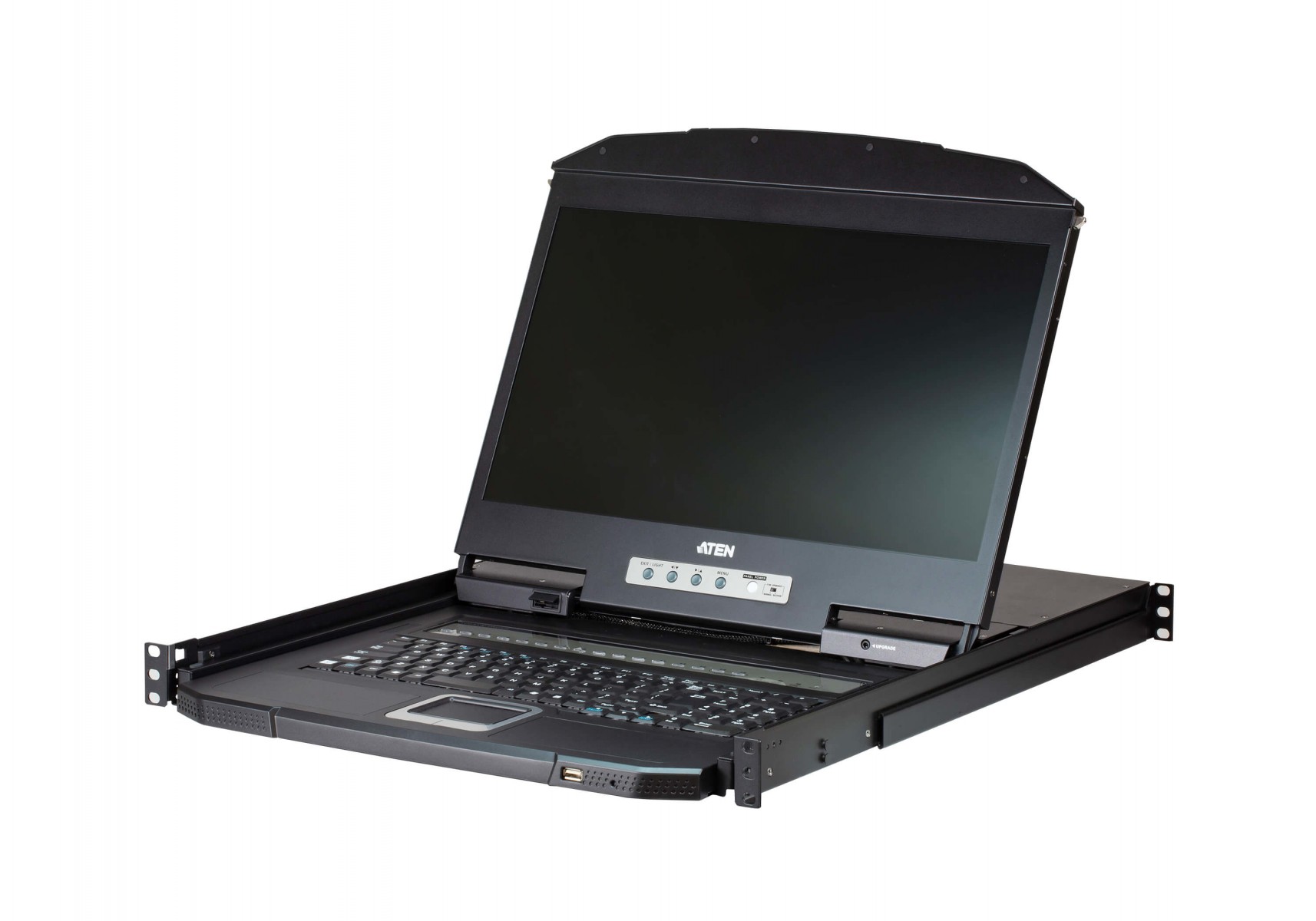 Aten CL3108NX-ATA-SG 8-Port PS/2-USB VGA Single Rail WideScreen LCD Switch KVM con tastiera spagnola